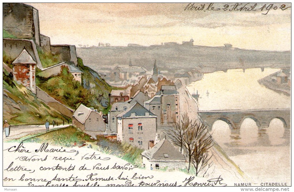 NAMUR - Citadelle. Peinture Aquarelle - Namur