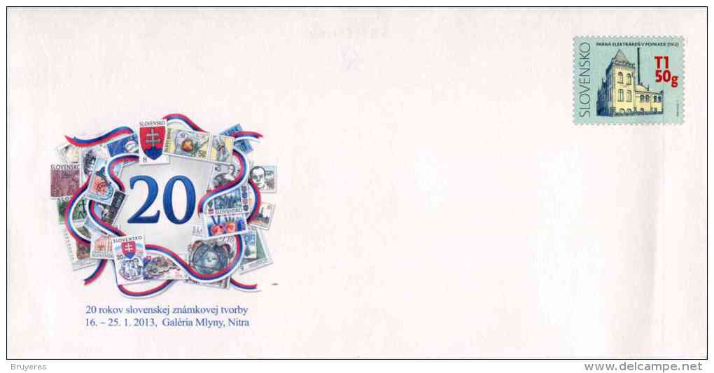 Entier Postal De 2013 Sur Enveloppe Illustrée "20 Ans De La Poste Slovaque" - Enveloppes