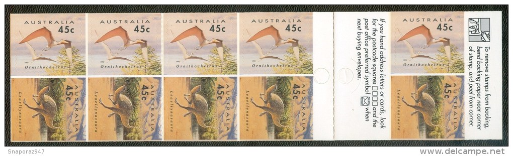 1993 Australia Dinosauri Dinosaurs Dinosaures Preistorici Prehistoric Prehistoriques Booklet -L82 - Prehistorics