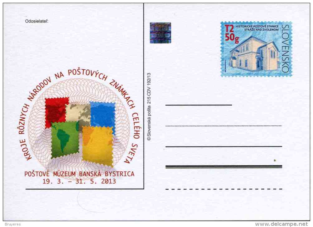 Entier Postal De 2013 Sur Carte Postale Illustrée "Exposirion Philatélique Costumes Folkloriques Banska Bystrica" - Postkaarten