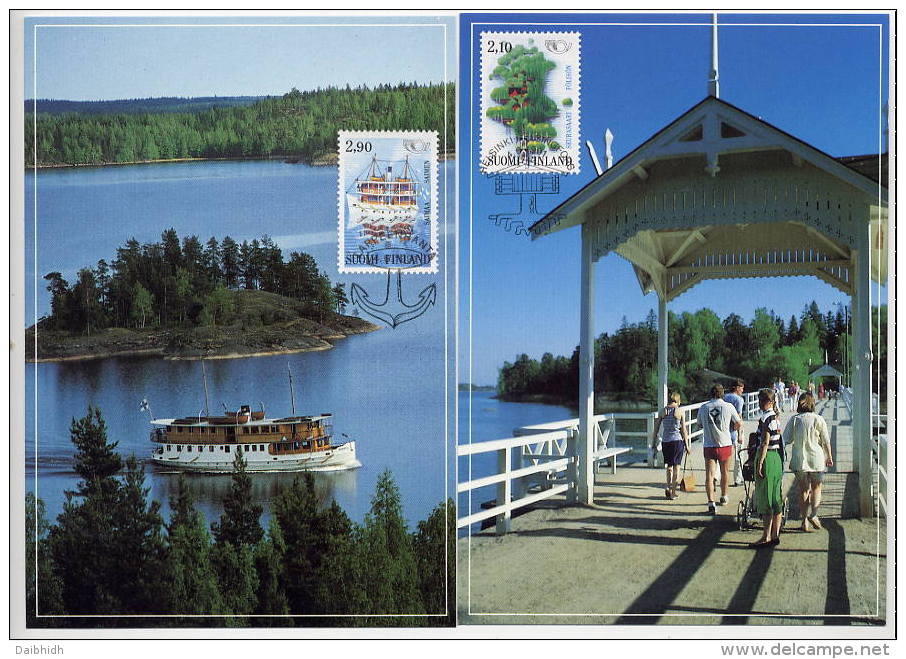FINLAND 1991 Nordic Countries: Tourism On 2 Maxicards.  Michel 1142-43 - Cartes-maximum (CM)