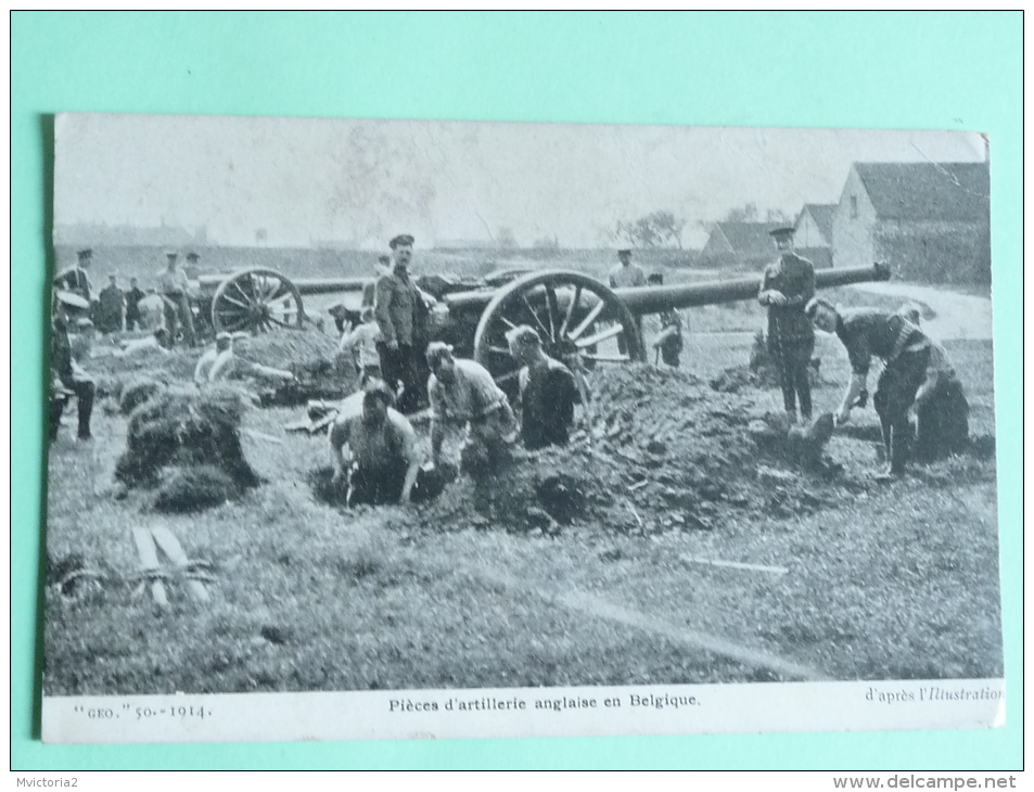 1914 - D'Après L'illustration, Pièce D'Artillerie Anglaise En BELGIQUE - Guerra 1914-18