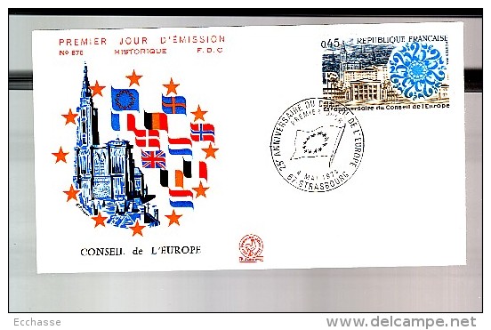 Enveloppe Premier Jour 1er FDC Conseil De L'europe 1974 StasbourgN° 876 - 1970-1979