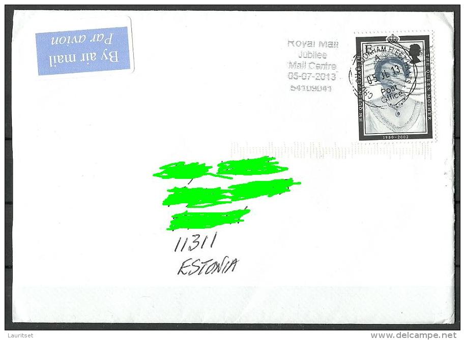 GREAT BRITAIN England Cover To Estland Estonia Estonie 2013 With Queen Elizabeth II Stamp - Covers & Documents