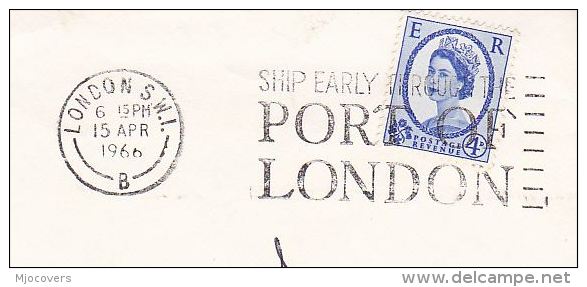 1966 GB COVER  SLOGAN Pmk SHIP THROUGH PORT OF LONDON Ships Stamps - Ships