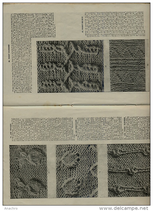 TRICOT Et CROCHET BRODERIES Collection SCARLETT 1947 / 44 Pages /  200 POINTS Choisis - Point De Croix