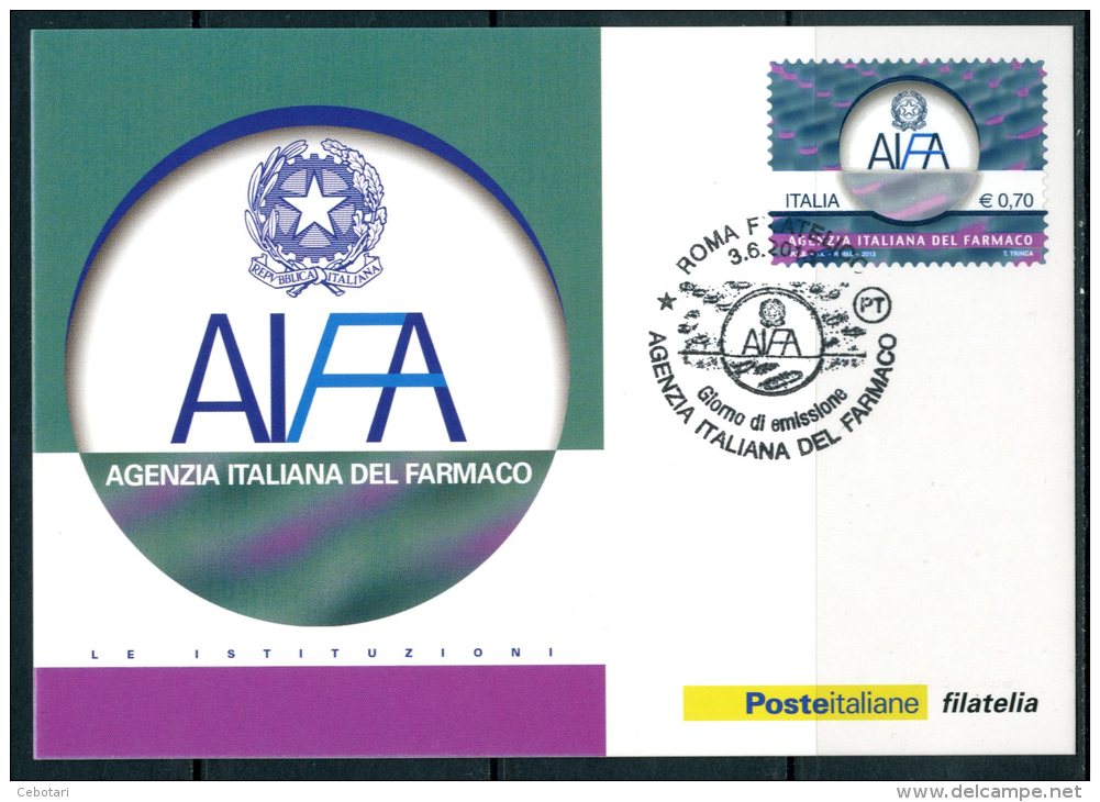 ITALIA / ITALY 2013** - "AIFA" - Agenzia Italiana Del Farmaco - Maximum Card - Farmacia