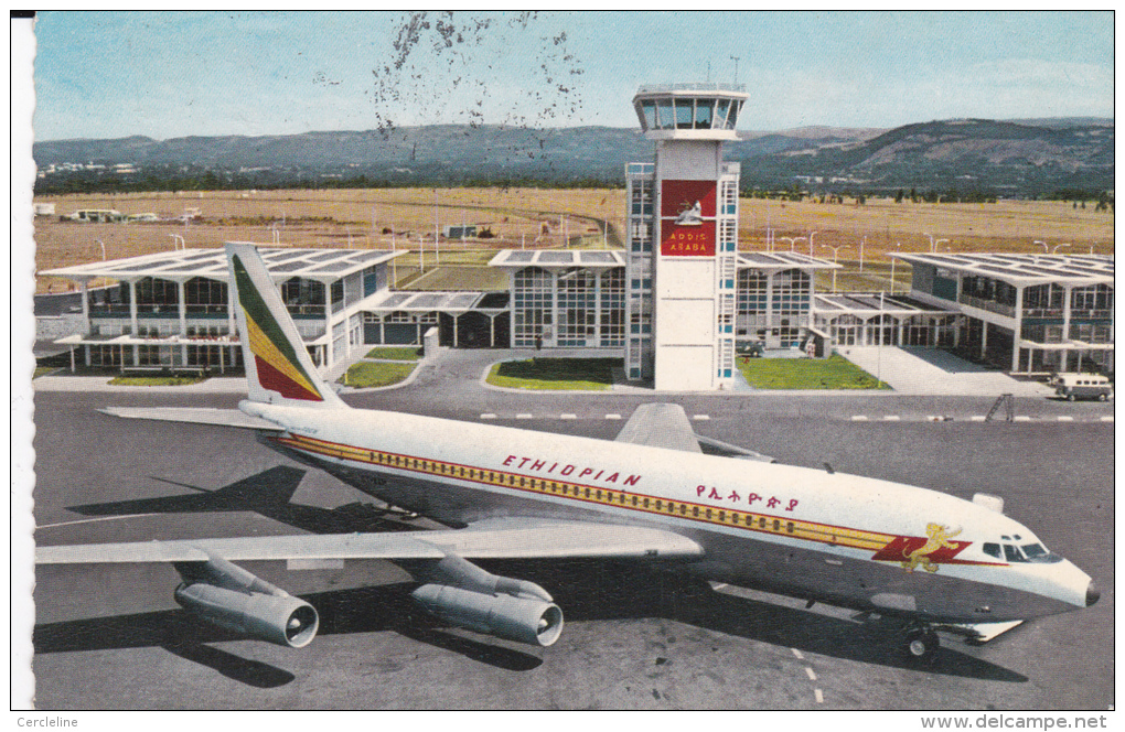 CPSM AVION BOEING FAN JET ADDIS ABABA  AIRPORT AEROPORT ETHIOPIAN AIRLINES - 1946-....: Moderne