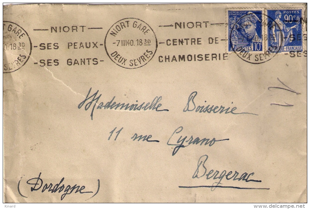 SUR  LETTRE .. AU DOS 3 VIGNETTES ESPOIR ...1940  VOIR LES SCANS ..KRAG .niort Centre De Chamoiserie ... - Antituberculeux