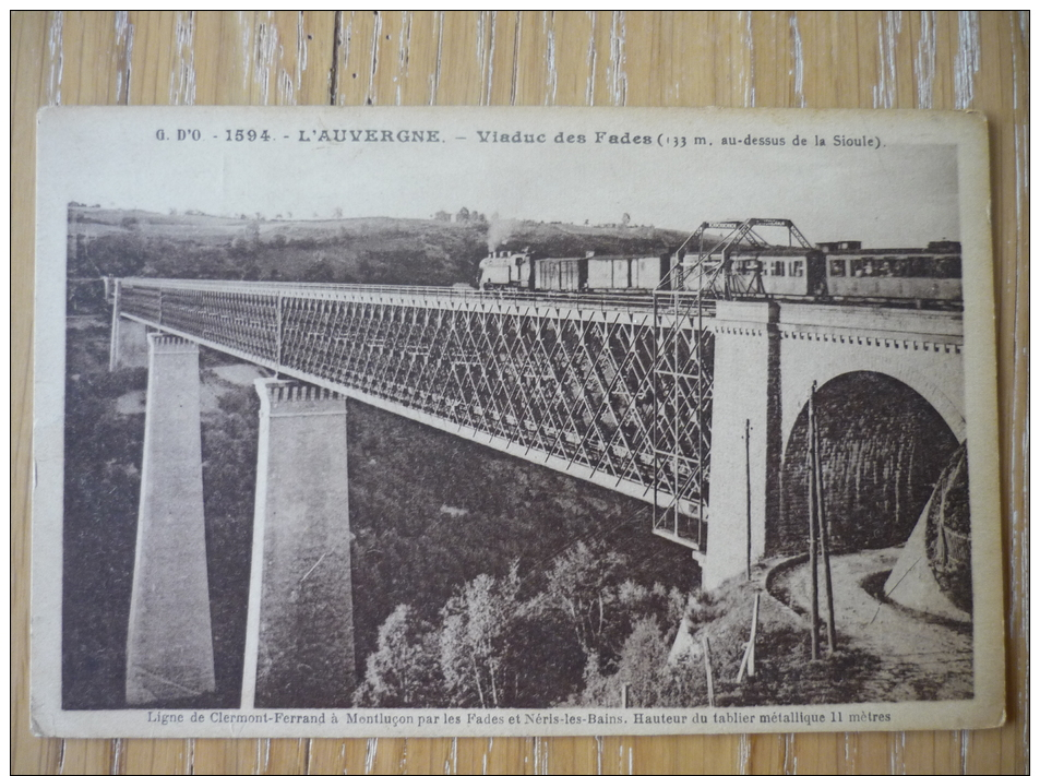 CPA VIADUC DES FADES - LIGNE DE CLERMONT FERRAND A MONTLUCON PAR LES FADES- - Sonstige & Ohne Zuordnung