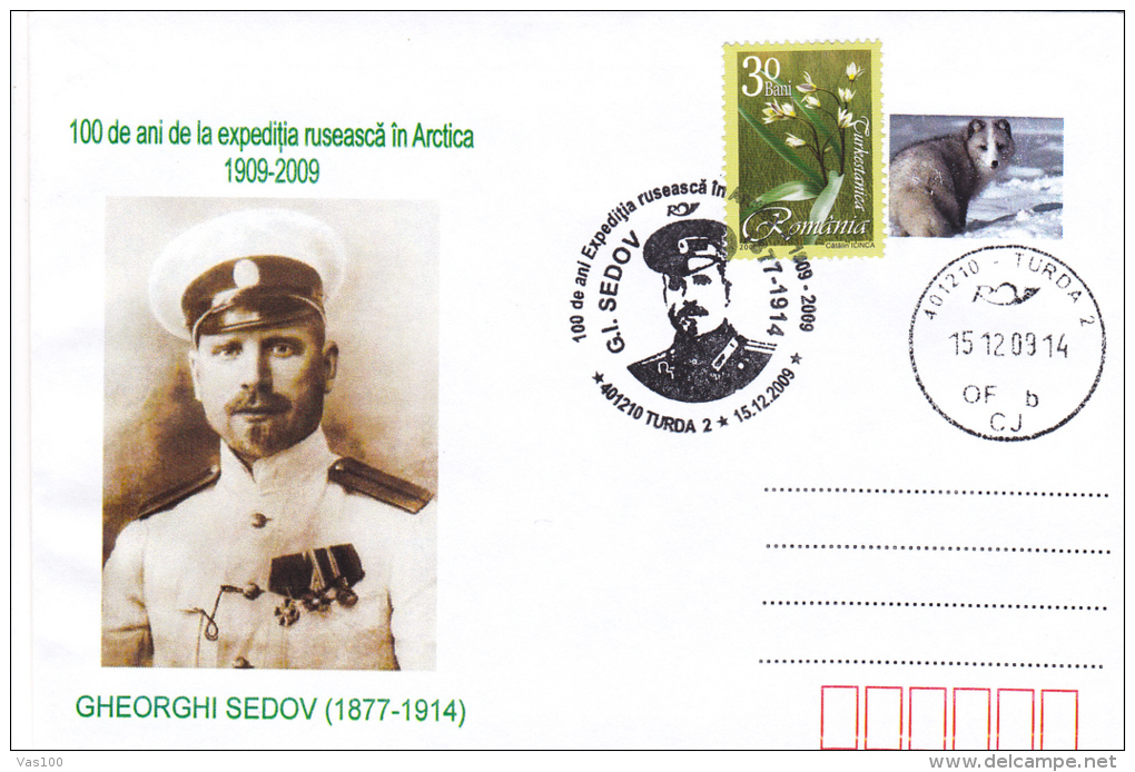 GHEORGHI SEDOV,RUSSIAN EXPEDITION IN THE ARCTIC , SPECIAL COVER, 2000,ROMANIA - Expediciones árticas