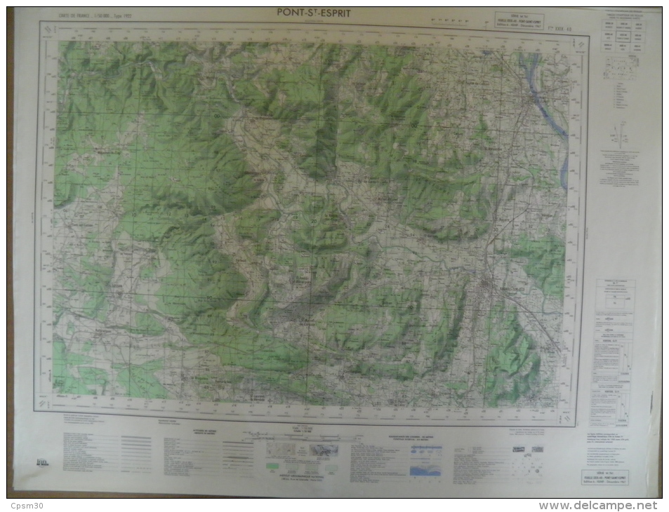 CARTE GEOGRAPHIQUE - PONT St-ESPRIT - Village 4 Angle - Mas De La Cabane/Méjannes - Pont St Esprit - Vallérargues Laudun - Topographische Karten