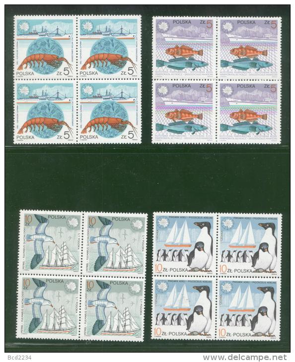 POLAND 1987 10TH ANNIV POLISH ANTARCTIC STATION ANIMALS NHM BLOCKS ARCTOWSKI SEAL PENGUIN FISH BIRD CRAYFISH POLAR Ships - Antarctic Wildlife