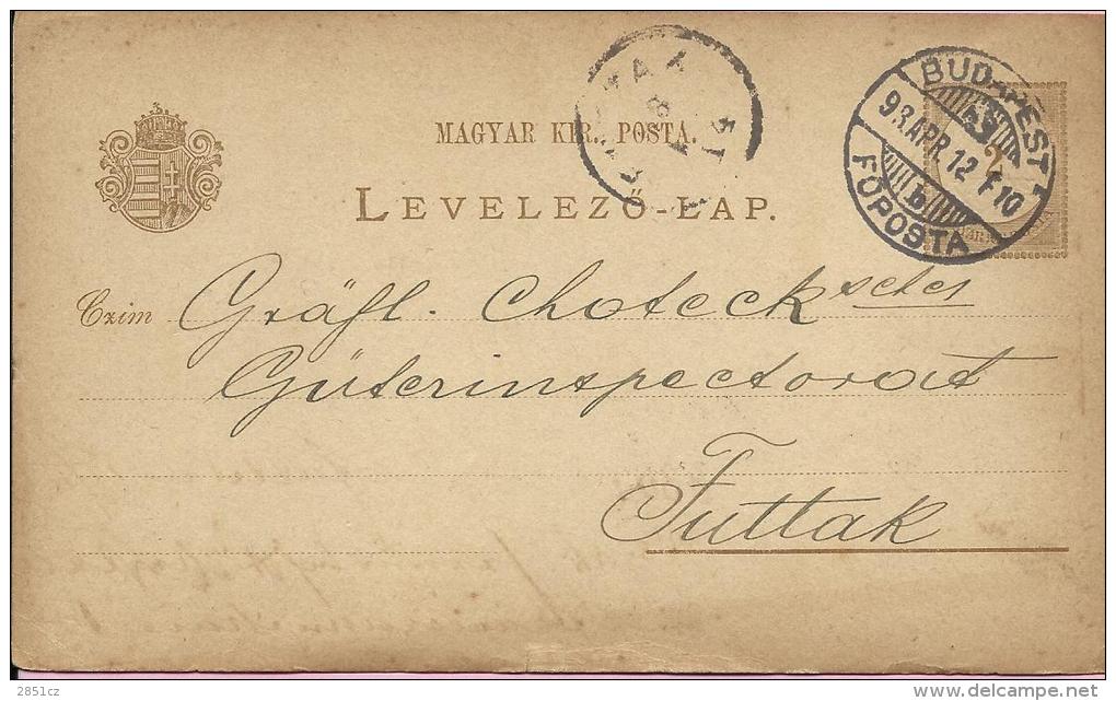 LEVELEZO-LAP, Budapest - Futtak, 1898., Hungary, Carte Postale - Lettres & Documents