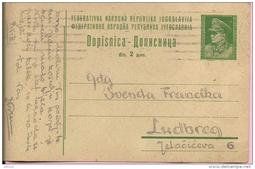 Carte Postale - Zagreb - Ludbreg, 1949., Yugoslavia - Covers & Documents