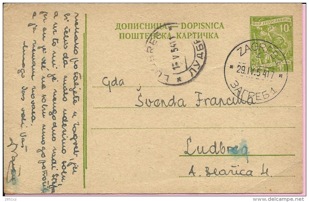 Carte Postale - Zagreb - Ludbreg, 1954., Yugoslavia - Covers & Documents