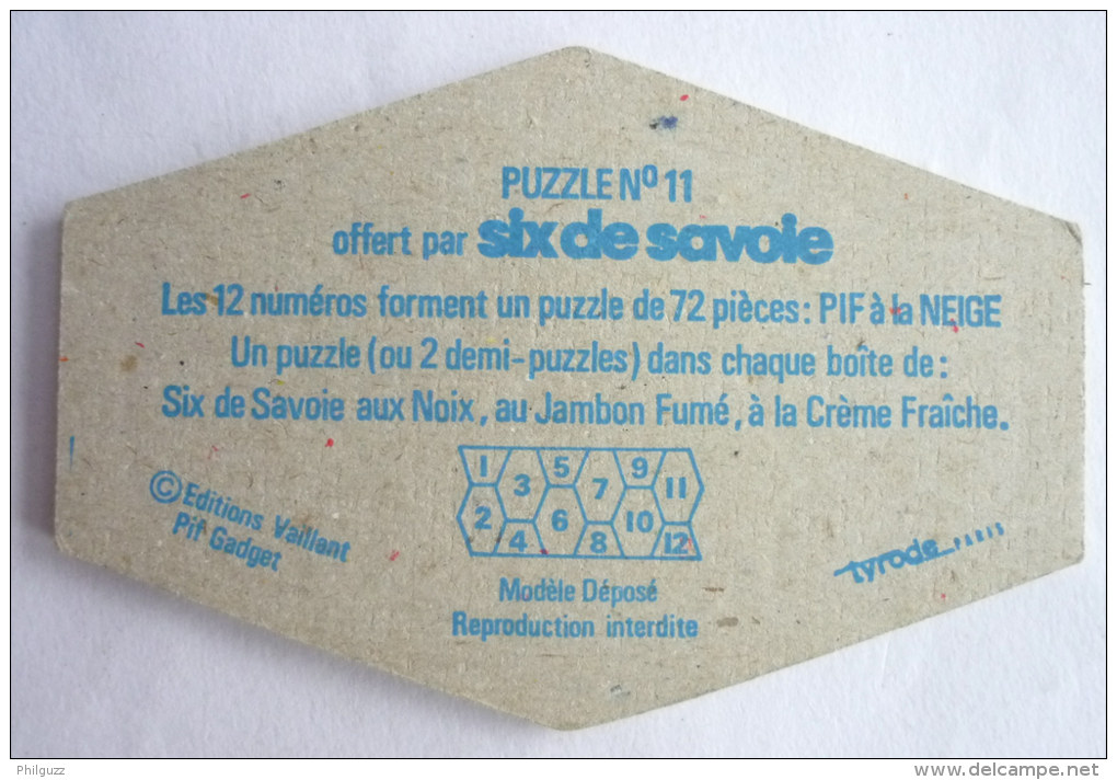 RARE PUZZLE SIX DE SAVOIE PIF A LA NEIGE N°11 - Années 70s - Puzzels