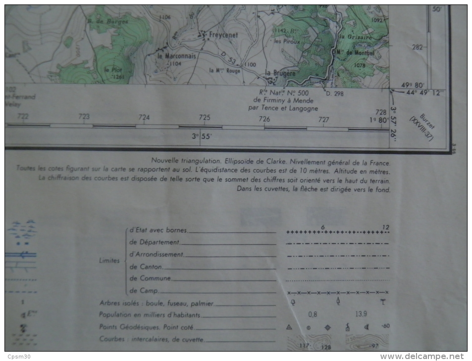 CARTE GEOGRAPHIQUE - Cayres - Village Aux Angle - Champels/Monistrol - Rohac/Arsac - La Brugère B/Ancette - St Arcon DeB - Topographical Maps