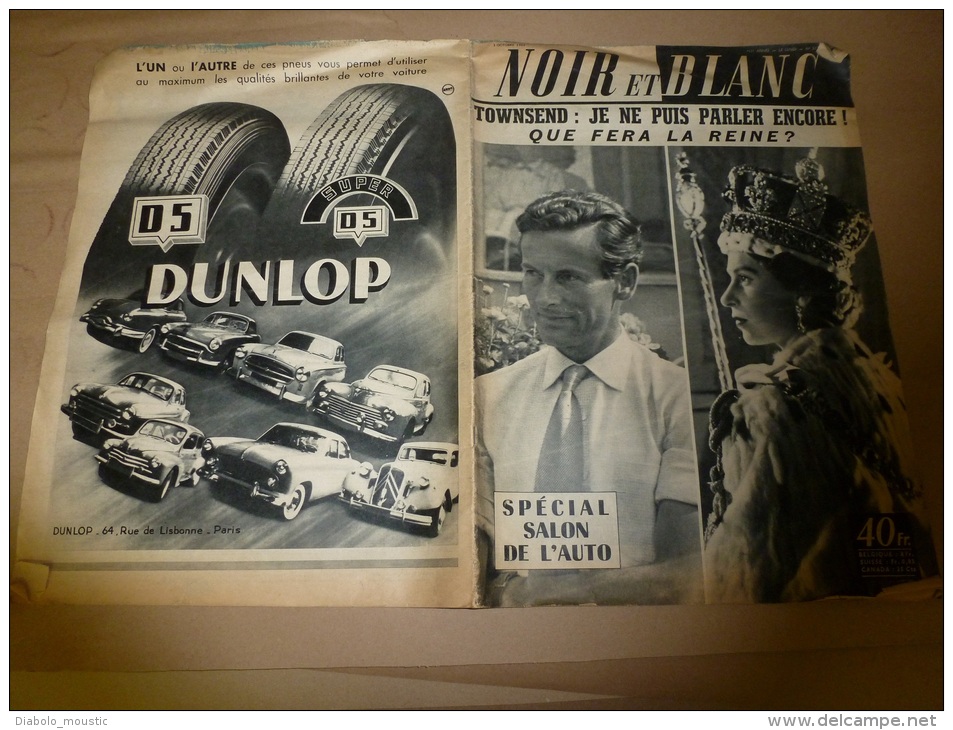 Octobre 1955          NOIR Et BLANC  Spécial Salon De L'AUTO; - Cinema