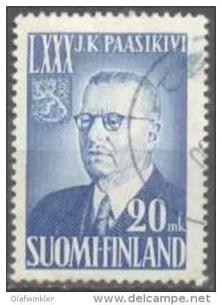 1950 President Paasikivi Mi 391 / Facit 395 / Sc 300 / YT 374 Used / Oblitéré / Gestempelt [lie] - Used Stamps