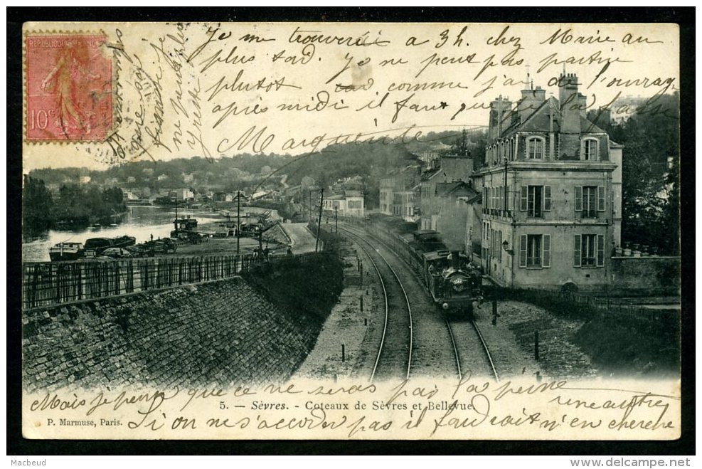 92 - SEVRES - La Ligne De Chemin De Fer - Les Coteaux De Sèvres Et Bellevue - Sevres