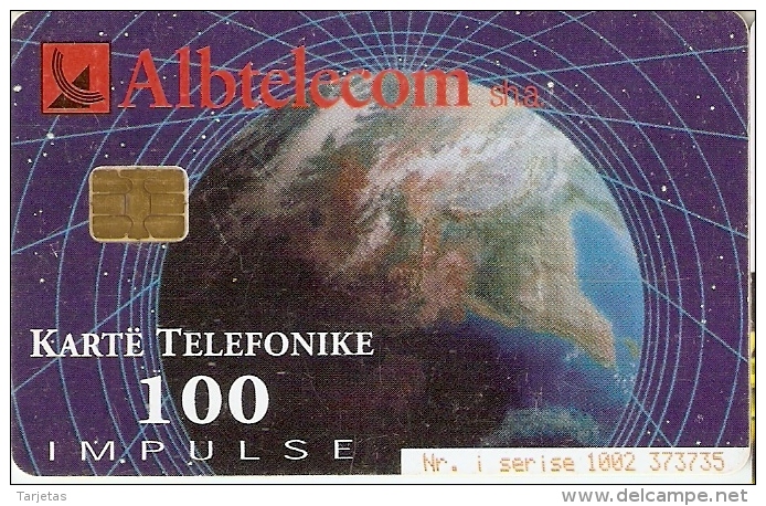 TARJETA DE ALBANIA DEL PLANETA TIERRA  (GLOBO TERRAQUEO) - Astronomia