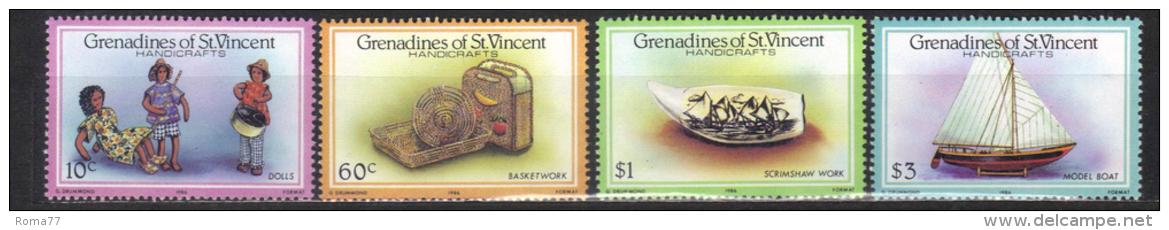 Z715 - GRENADINES ST. VINCENT 1986 , Serie N. 451/454  *** MNH ARTIGIANATO - St.Vincent & Grenadines