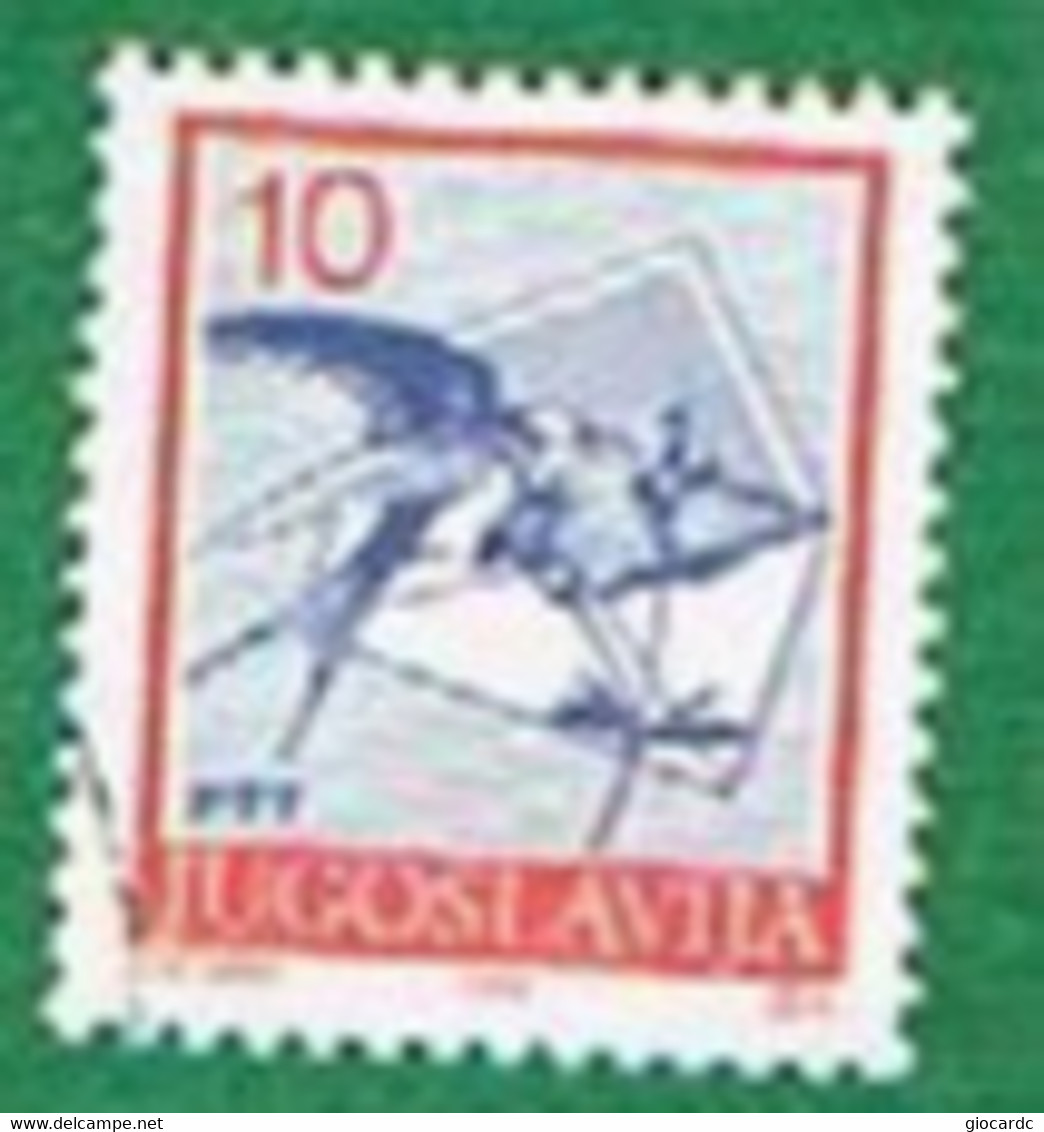JUGOSLAVIA (YUGOSLAVIA)   -  SG 2597 - 1990 / POSTAL SERVICES. BIRDS (SWALLOW)   10 D.   -   USED - Usados