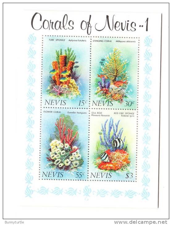 Nevis 1983 Coral Tube Sponge Coral S/S MNH - Antilles