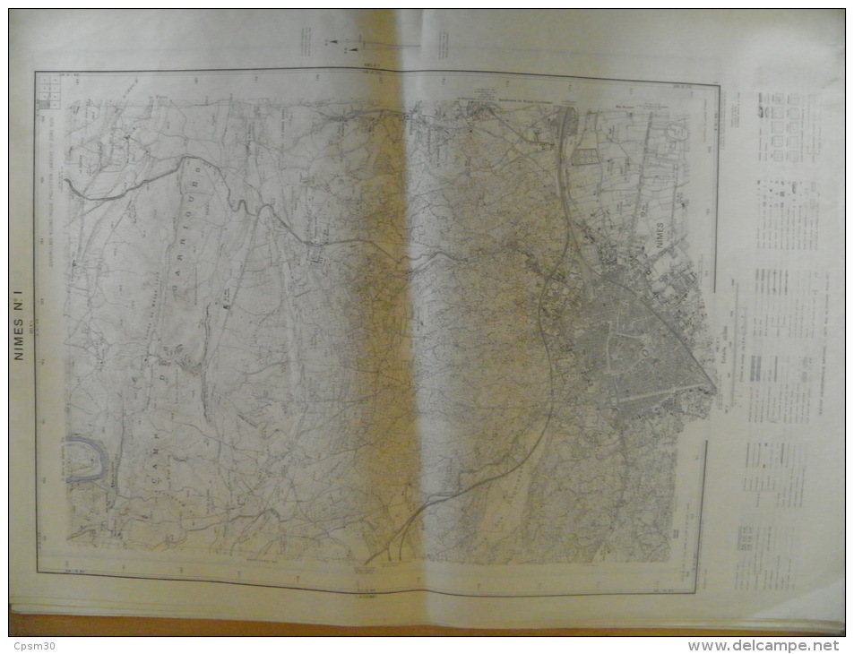 Carte Géographique - NIMES N° I - échelle 1/20.000 Mars 1967 - Topographische Karten