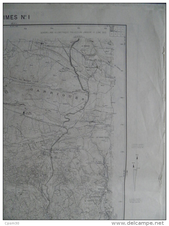 Carte Géographique - NIMES N° I - échelle 1/20.000 Mars 1967 - Topographische Karten