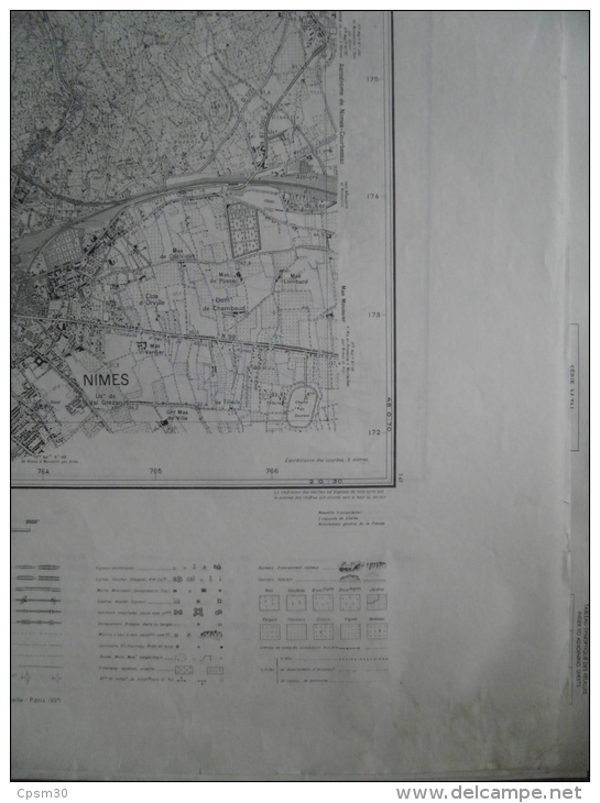 Carte Géographique - NIMES N° I - échelle 1/20.000 Mars 1967 - Cartes Topographiques