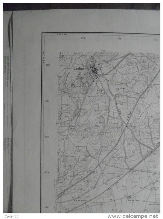 Carte Géographique - NIMES N° 3 - échelle 1/20.000 Mars 1967 - Ledenon Sernhac Meynes Redessan St Vincent - Topographische Karten