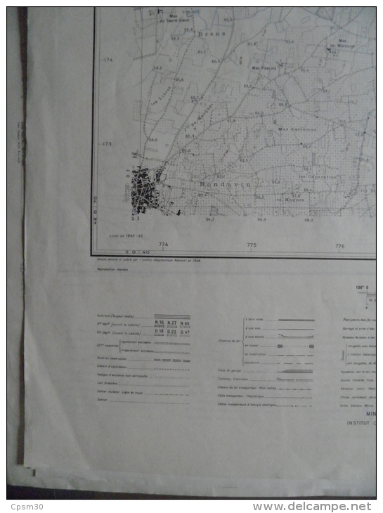 Carte Géographique - NIMES N° 3 - échelle 1/20.000 Mars 1967 - Ledenon Sernhac Meynes Redessan St Vincent - Topographische Karten