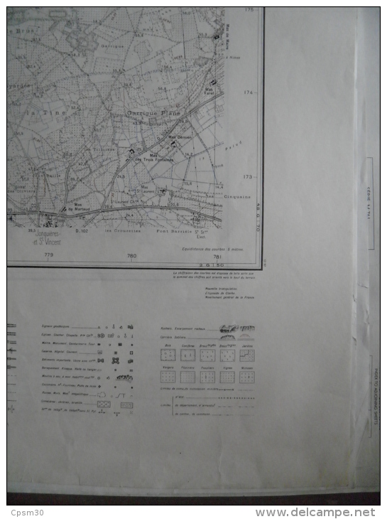 Carte Géographique - NIMES N° 3 - échelle 1/20.000 Mars 1967 - Ledenon Sernhac Meynes Redessan St Vincent - Topographische Karten