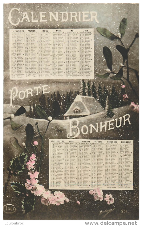 CARTE POSTALE CALENDRIER DE 1917 - Petit Format : 1901-20