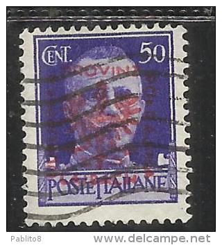 OCCUPAZIONE ITALIANA ITALY OVERPRINTED SOPRASTAMPATO ITALIA 1944 LUBIANA TEDESCA GERMAN OCCUPATION CENT.50c USATO USED - Occ. Allemande: Lubiana