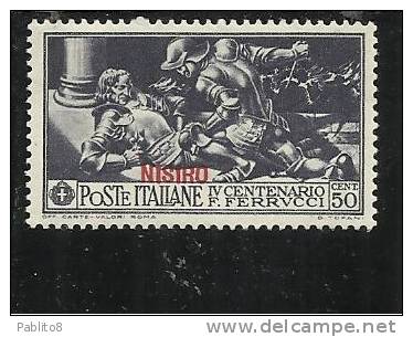 COLONIE ITALIANE EGEO 1930 NISIRO FERRUCCI 50 CENT. MNH - Egeo (Nisiro)