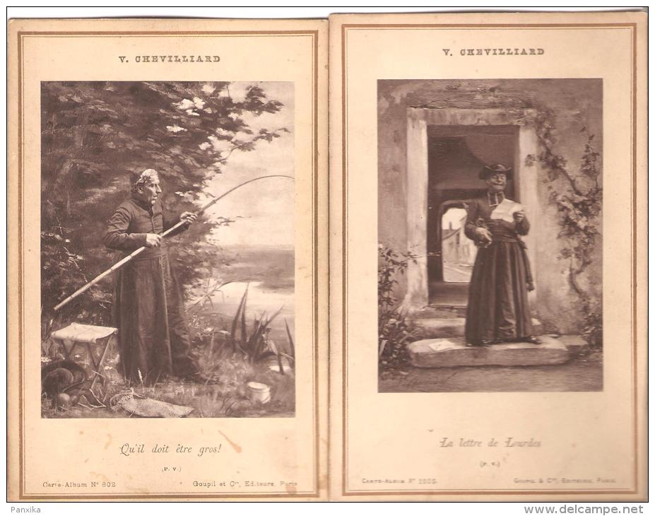 V.Chevilliard. Carte-Album.  Curé.Humour. "Qu'il Doit être Gros". "La Lettre De Lourdes". - Autres & Non Classés