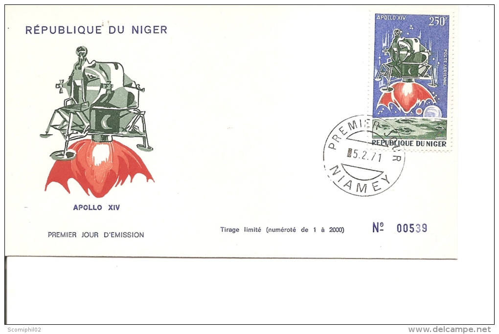 Espace -Apollo XIV ( FDC Du Niger De 1971 à Voir) - Africa