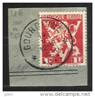 Belgique - N074 - Cachets à étoiles - Relais - GOURDINNE - Sur N°680 Lion Héraldique Grand V - Sternenstempel