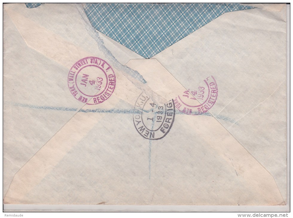 USA - 1933  - ENVELOPPE REGISTERED  - De NEW YORK à LONDON ( ENGLAND ) - - Lettres & Documents