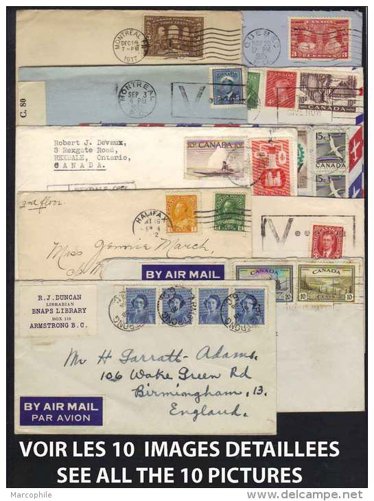 CANADA / 1935-1962 LOT DE 10 LETTRES  / 11 IMAGES  (ref 4106) - Postgeschiedenis