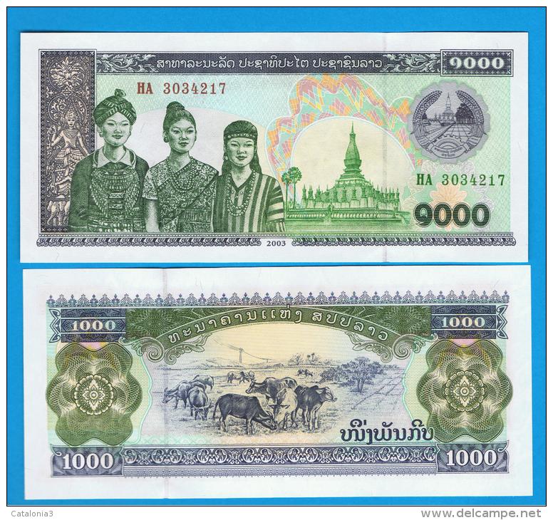 LAOS -  1000 Kip 2003 SC  P-32 - Laos