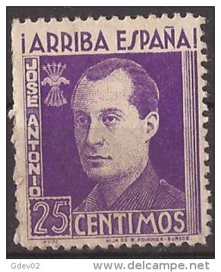 FET37-LM096TCSC.Espagne.Spain.España.JOSE ANTONIO PRIMO DE RIBERA.Falange.1938. (Galvez 37*)en Nuevo.RARO - Otros & Sin Clasificación