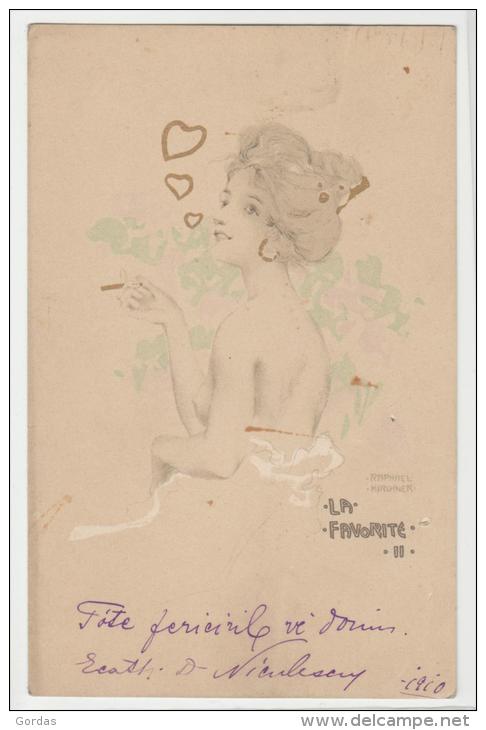 Illustrateur Raphael Kirchner - La Favorite II - Nude Women Smoking - Kirchner, Raphael