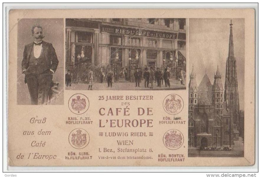 Austria - Wien - Ludwig Riedl's Cafe De Europe - Werbung - Advertise - Vienna Center