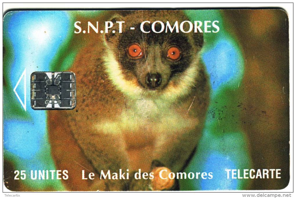 ***Télécarte S.N.P.T COMORES Le MAKI   25Unités  Vide  TB  A Saisir *** N° Lot :00052628 - Comoros