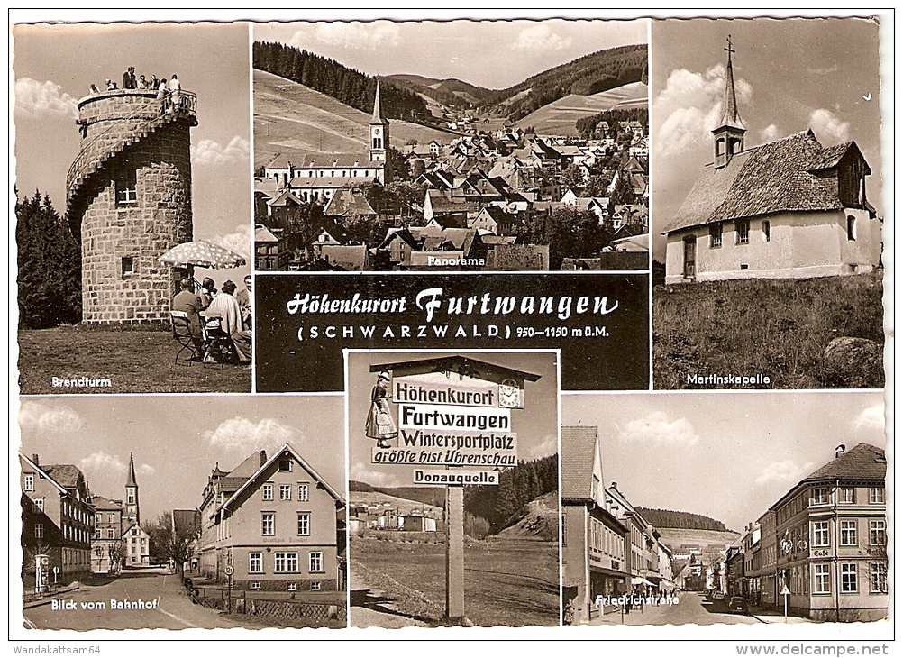 AK 26481 Höhenkurort Furtwangen (SCHWARZWALD) 950-1150 M ü. M. Mehrbildkarte 6 Bilder Brendturm 24.7.61-17 GÜTENBACH A - Furtwangen