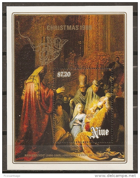 PINTURA/REMBRANDT - NIUE 1989 - Yvert #H114 - MNH ** - Rembrandt